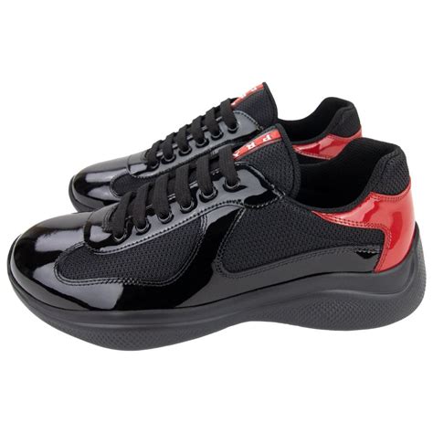 prada sneakers red and black|black prada sneakers men.